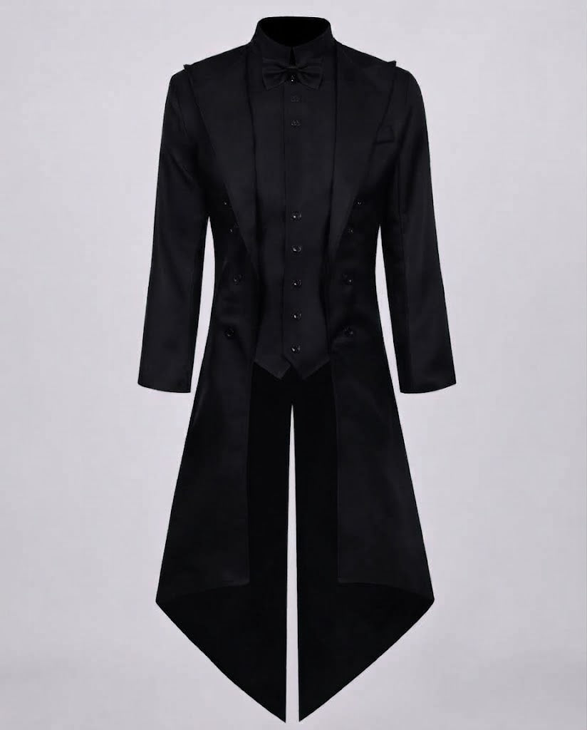 Men's tailcoat with high collar and elegant details EVA-US