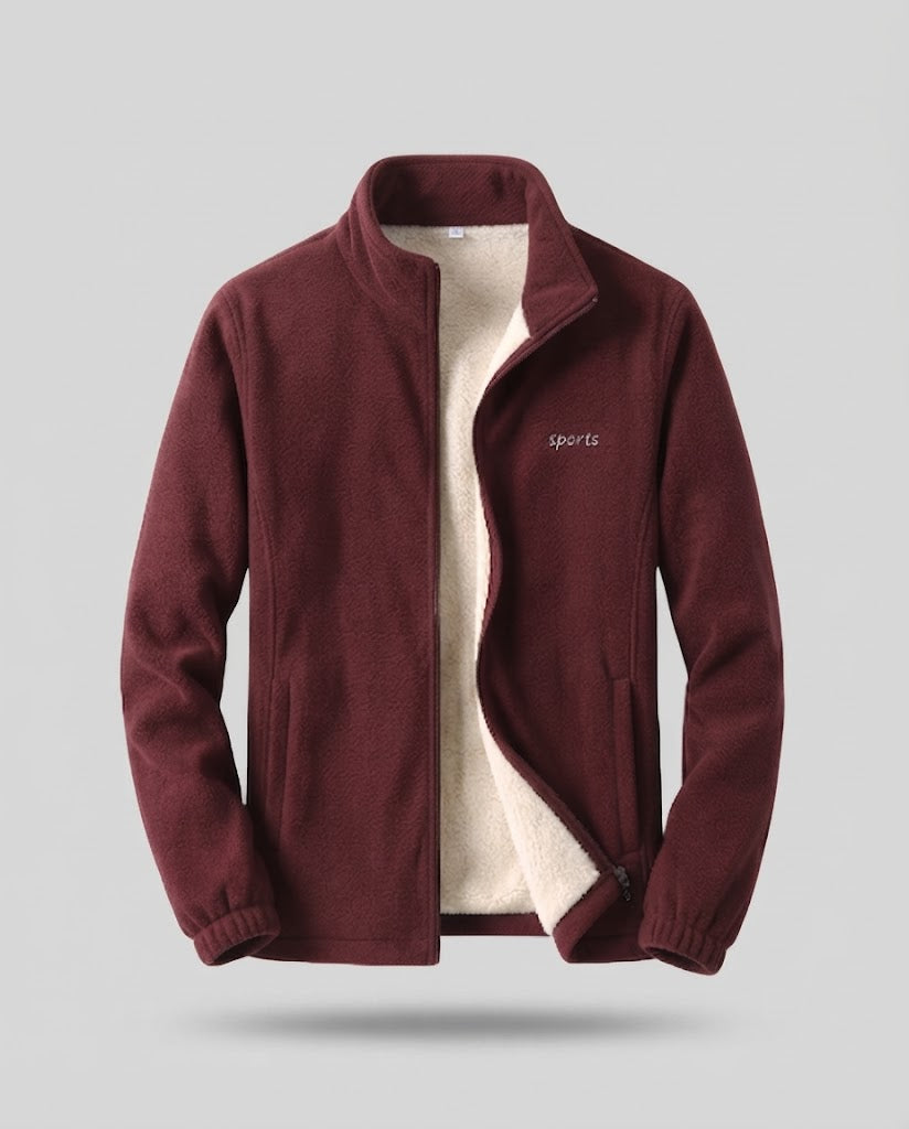 Men's fleece jacket with stand-up collar EVA-US