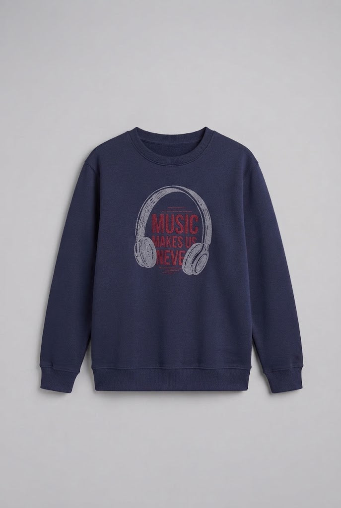 Women's Cozy Sweatshirt with Headphone Design EVA-US