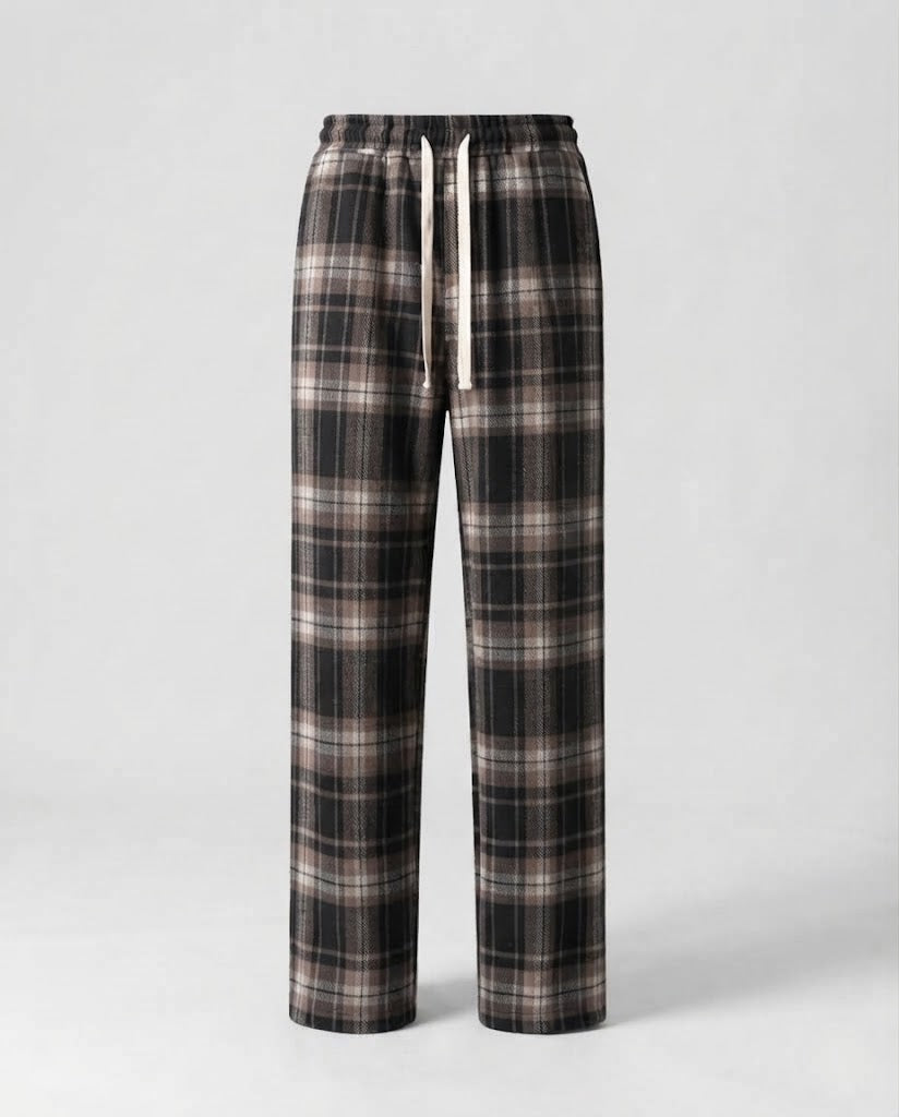 Women Comfortable Checked Pants EVA-US