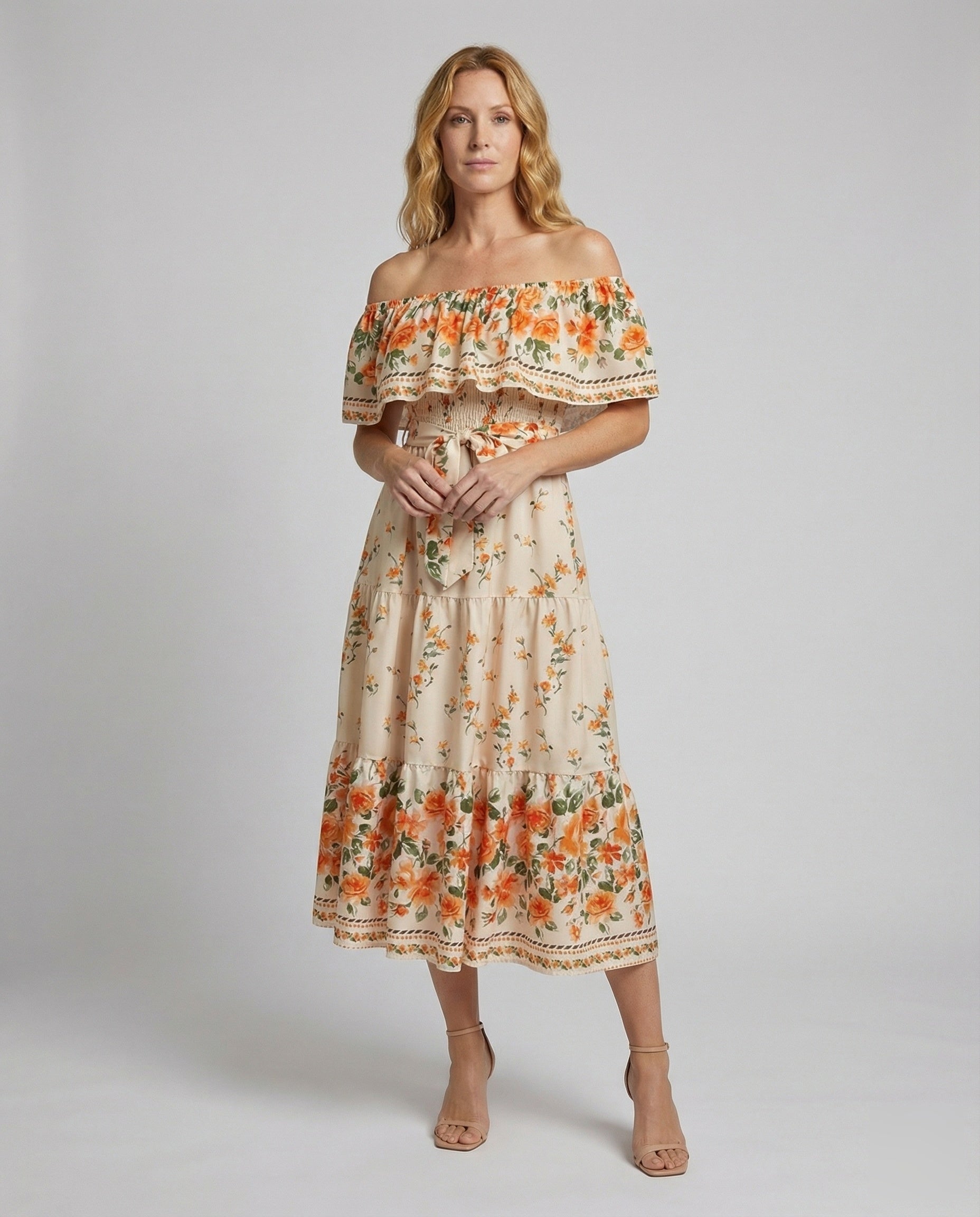 folklore maxi dress Carmen-Volant Mixed Fabric Dress, Red / XL Maxi length with front Bronx and Banco Megan 1920's dress Size:Taille:36