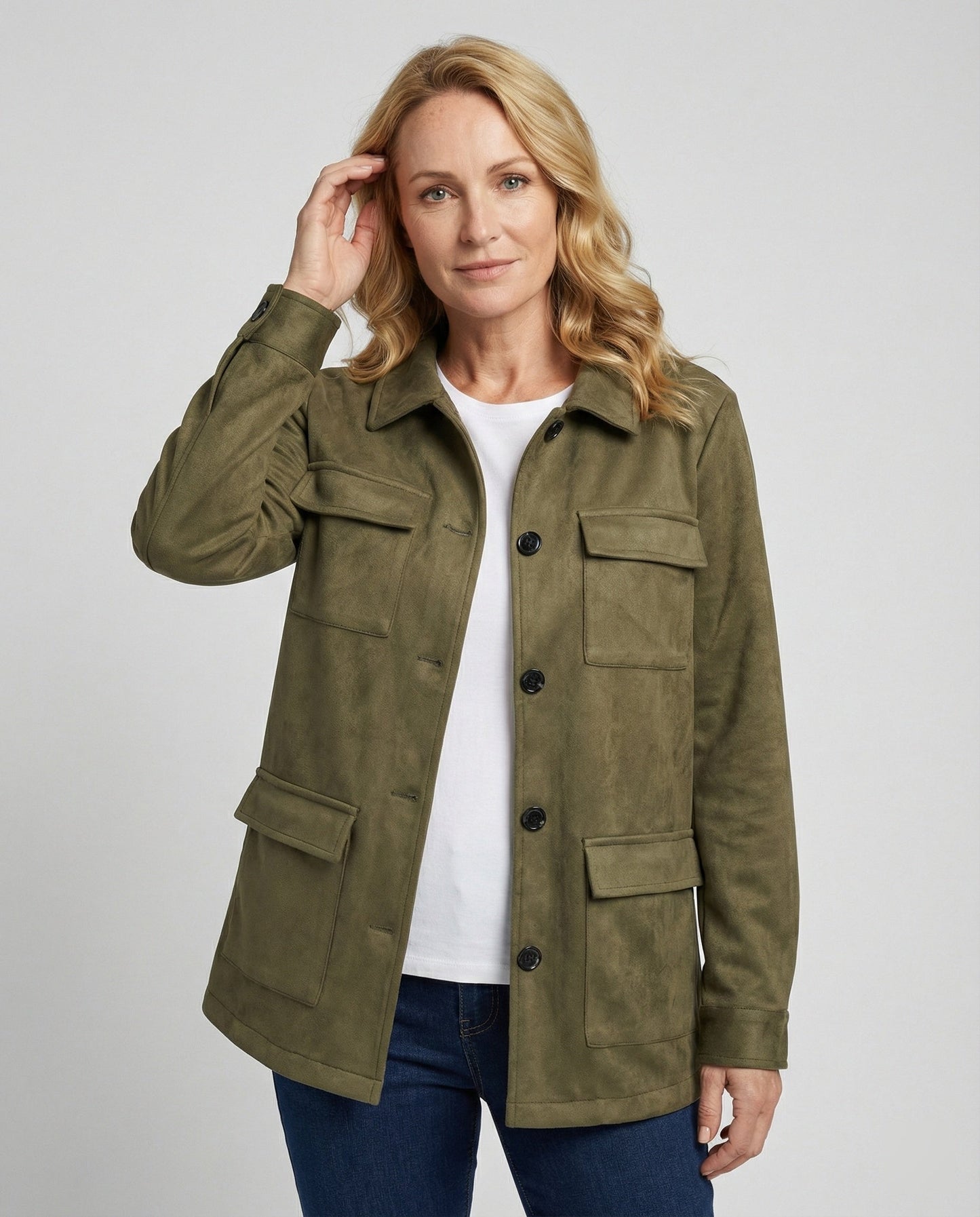 Women's Utility Jacket made of Suede