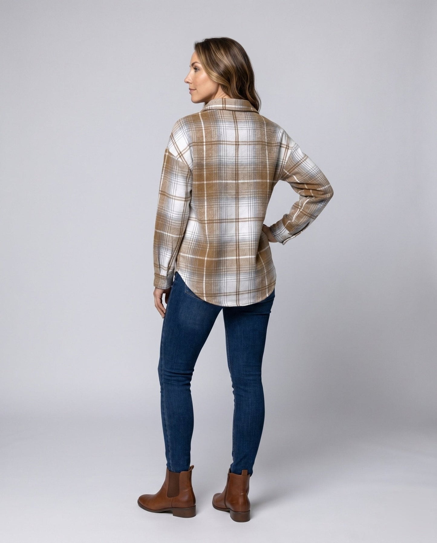 Women's checked shirt with zipper - Chichicherry