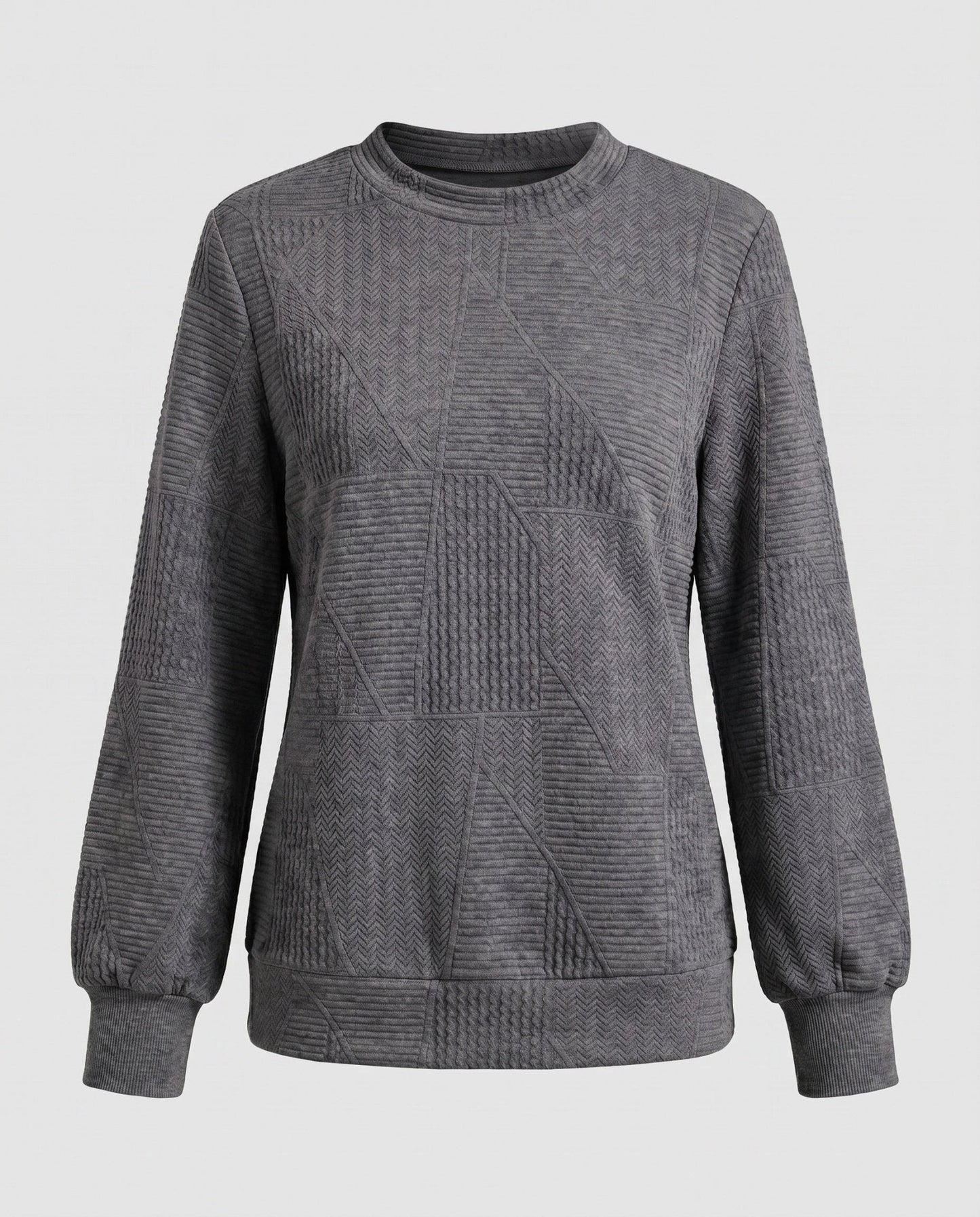 Women's Loose-Fit Pullover with Textured Design - Chichicherry