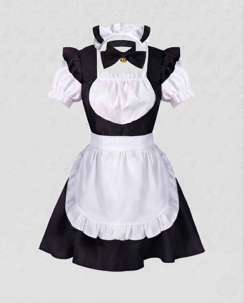 Women playful costume dress with ruffle details and hair accessory EVA-US