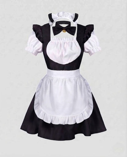 Women playful costume dress with ruffle details and hair accessory EVA-US