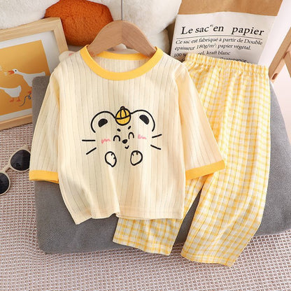 Kids Pajama Set, Cotton, 3/4 Sleeves, Summer