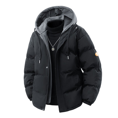 Fashionable men's winter jacket, fake-layer look