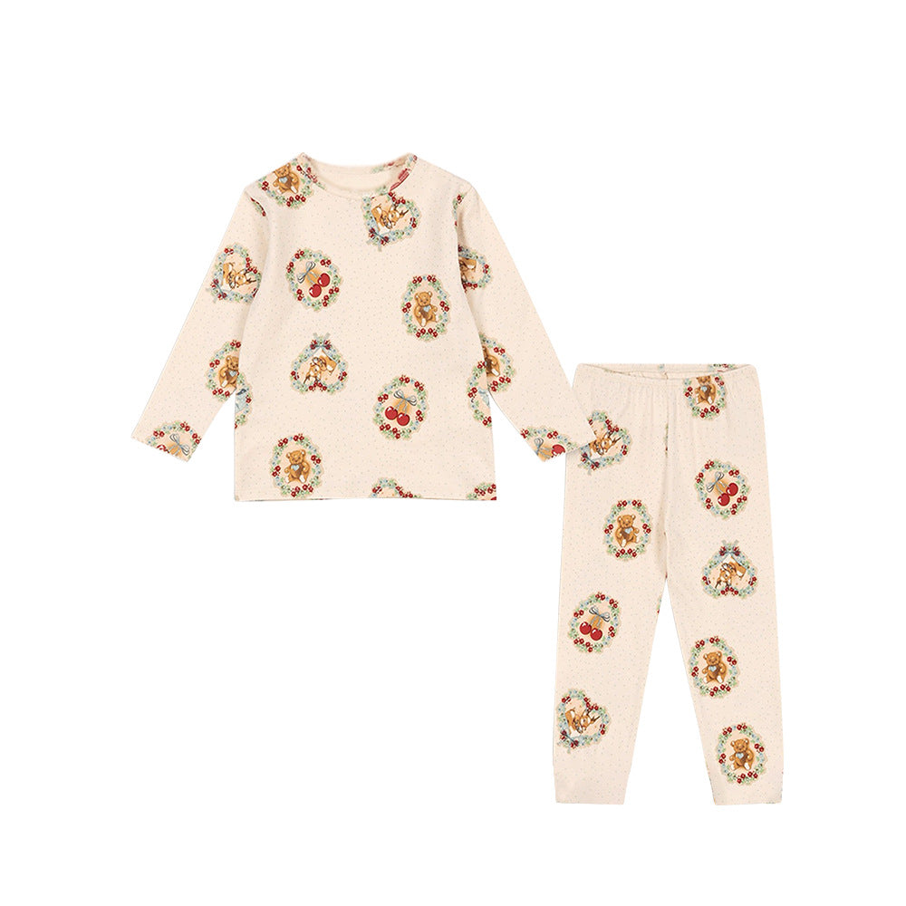 Children's Pajama Set, Cotton, with Christmas Designs