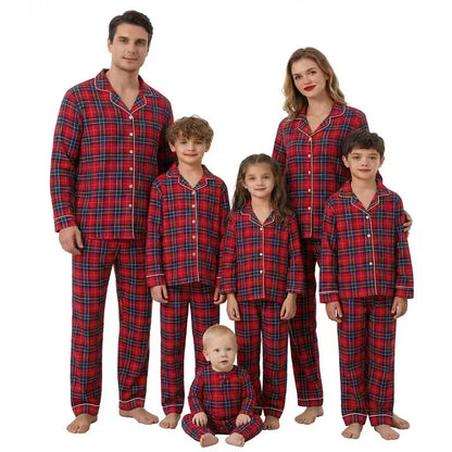 Luxurious Family Pajama Set with Collar