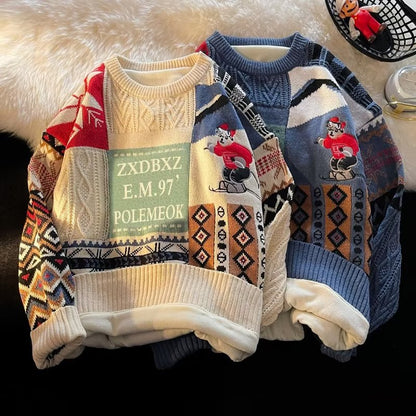 Padded knitted sweater, Unisex, winter model