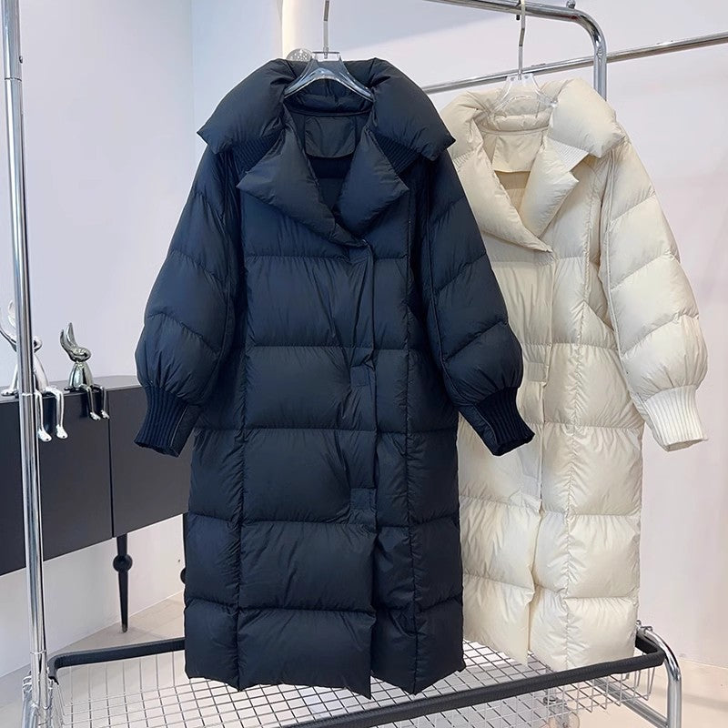 Longer, padded women's coat in plus size