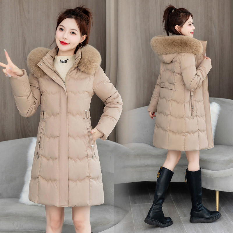 Women’s quilted jacket, mid-length, with double zipper