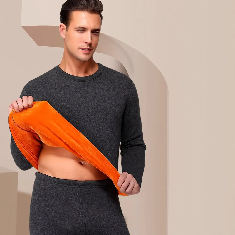 Men's thermal underwear set, extra thick padded