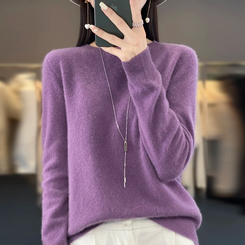 EVA-US | Cashmere Pullover Women's Stylish Crew Neck, Soft & Comfortable