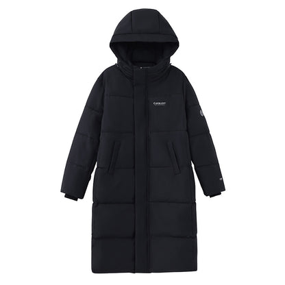 Long, padded women's winter coat in oversized look