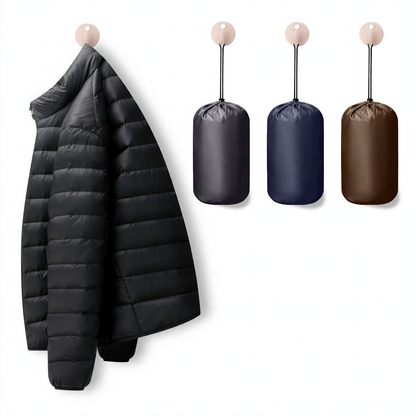 Light men's down jacket with stand-up collar, 90% duck down