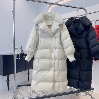 Longer, padded women's coat in plus size