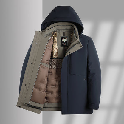 Men's down jacket with removable lining