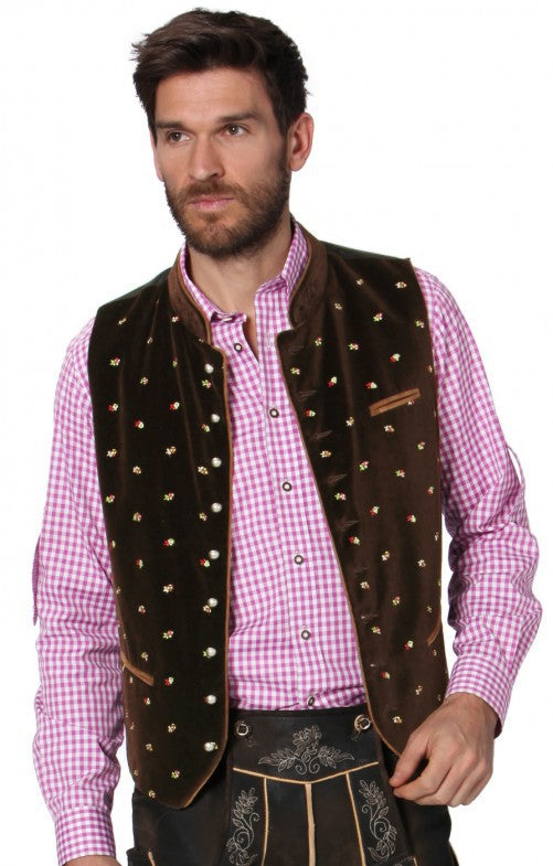 Men's traditional waistcoat with delicate embroidery EVA-US