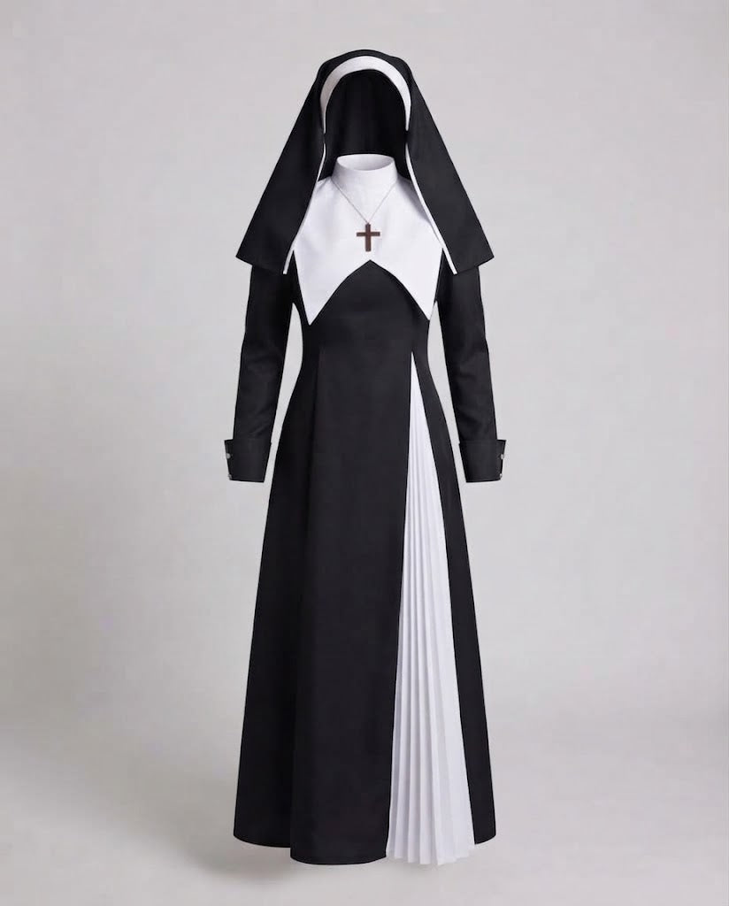 Women's Nun Costume with Cross and Hood EVA-US