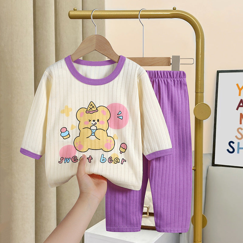 Lightweight children's house suit sets made of cotton