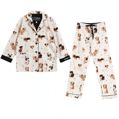 Women's pajamas, cotton, brushed on both sides, versatile