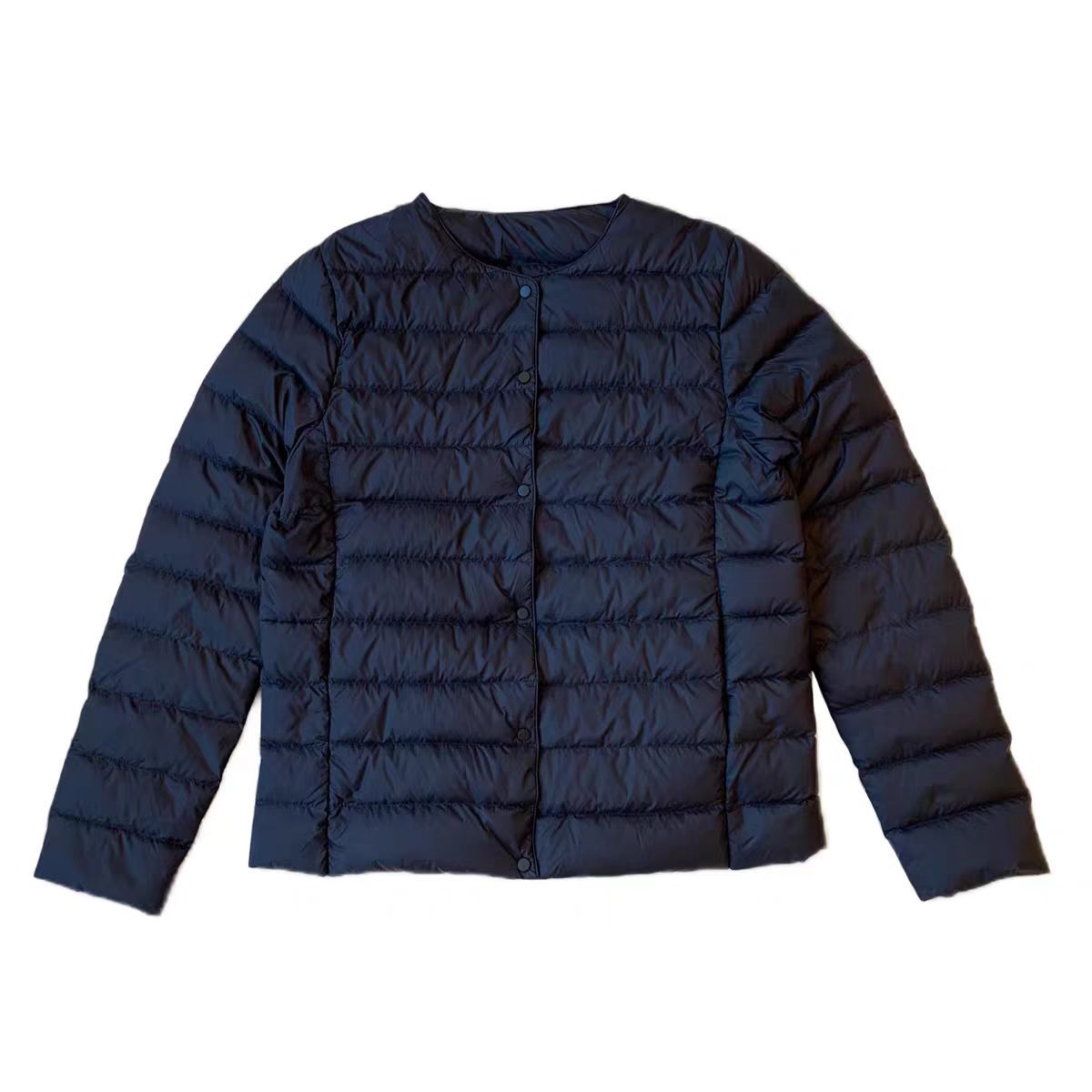 Light women’s down jacket, short, with goose feathers