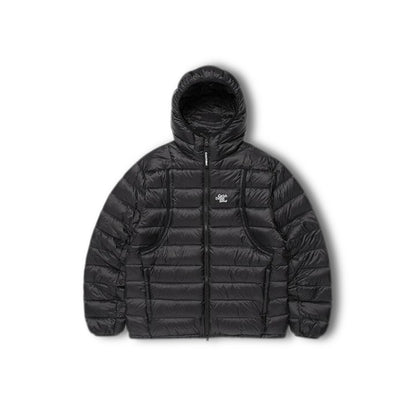 Light women's down jacket with hood