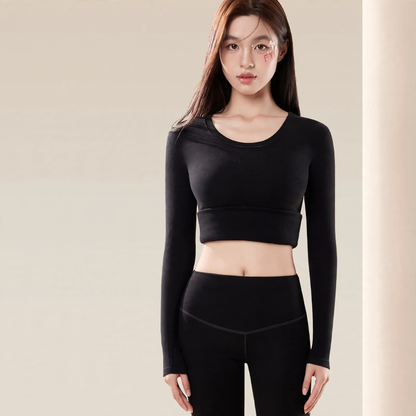 Women's thermal underwear set, elastic, round neck