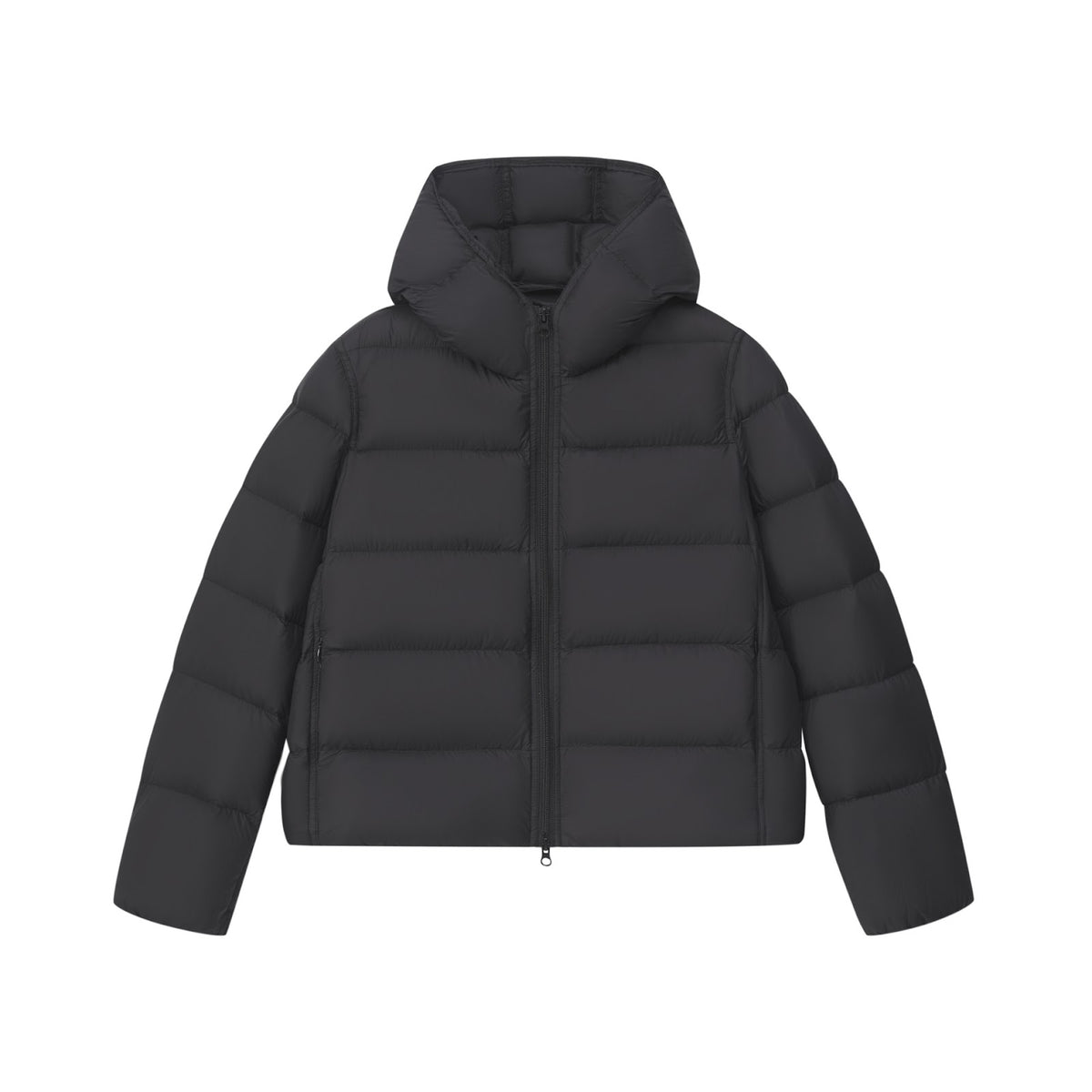 Short ladies' down jacket with goose down filling