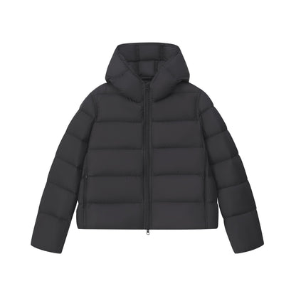 Short ladies' down jacket with goose down filling