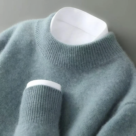 Men's Pullover, Stand-up Collar, 100% Wool, soft