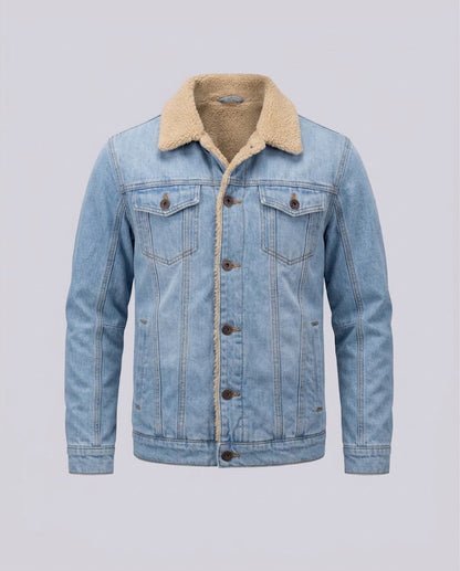 Men's Casual Denim Jacket with Teddy Lining EVA-US