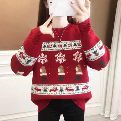 Christmas sweater, round neck, loose fit
