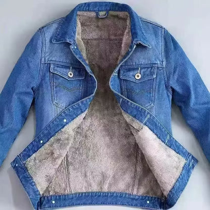 Padded denim jacket for men