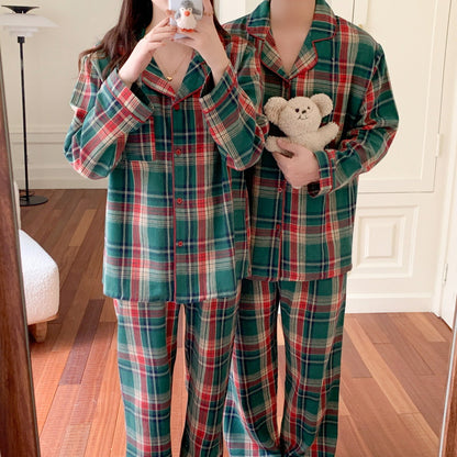 Christmas check house suit for women, brushed