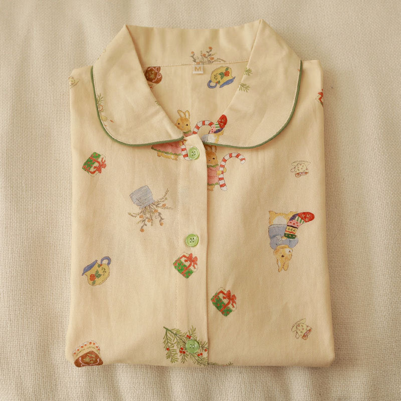 Women's loungewear, cotton, brushed, Christmas motif