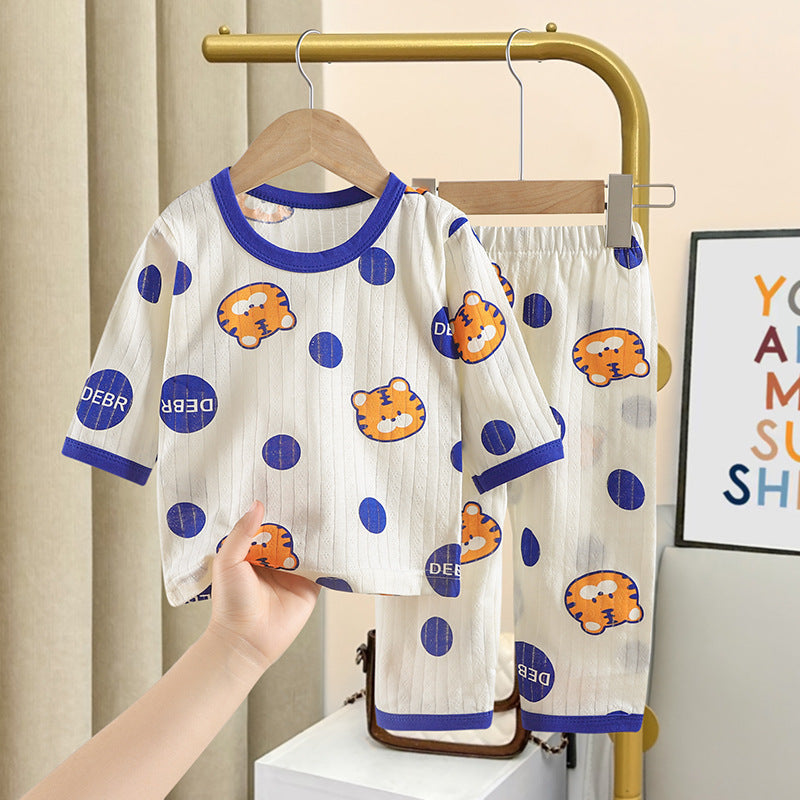 Lightweight children's house suit sets made of cotton