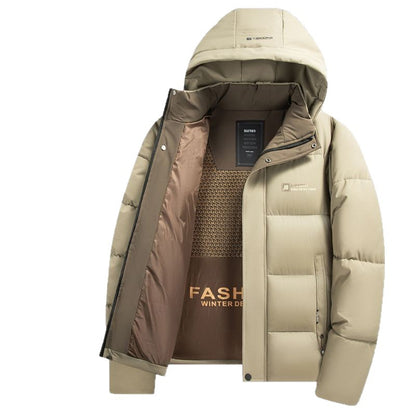 Padded men's winter jacket, short, business style