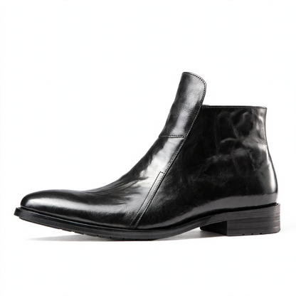 Padded men's Chelsea boots made of leather