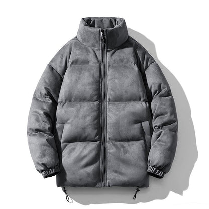 Padded men's winter jacket in suede look