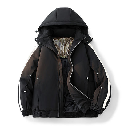 Warm men's down jacket in large sizes