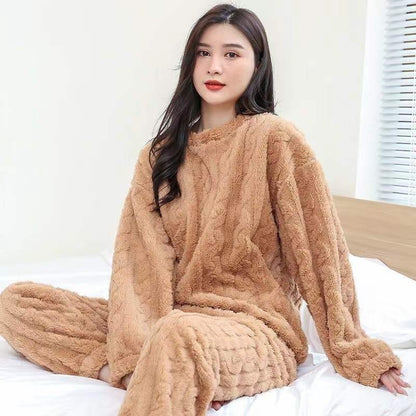 Women's house suit, coral fleece, lined, long-sleeved