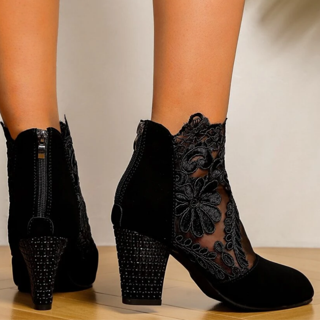 EVA-US | Embroidered High-Heel Boots - Trendy Footwear