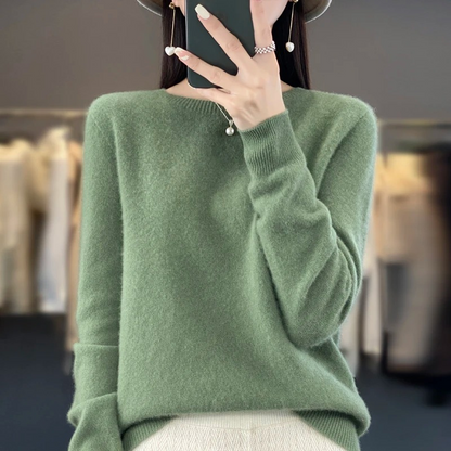 EVA-US | Cashmere Pullover Women's Stylish Crew Neck, Soft & Comfortable