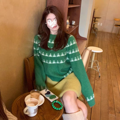 Wool pullover in Fair Isle style