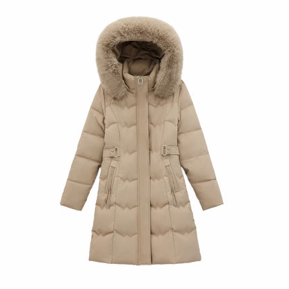 Women’s quilted jacket, mid-length, with double zipper