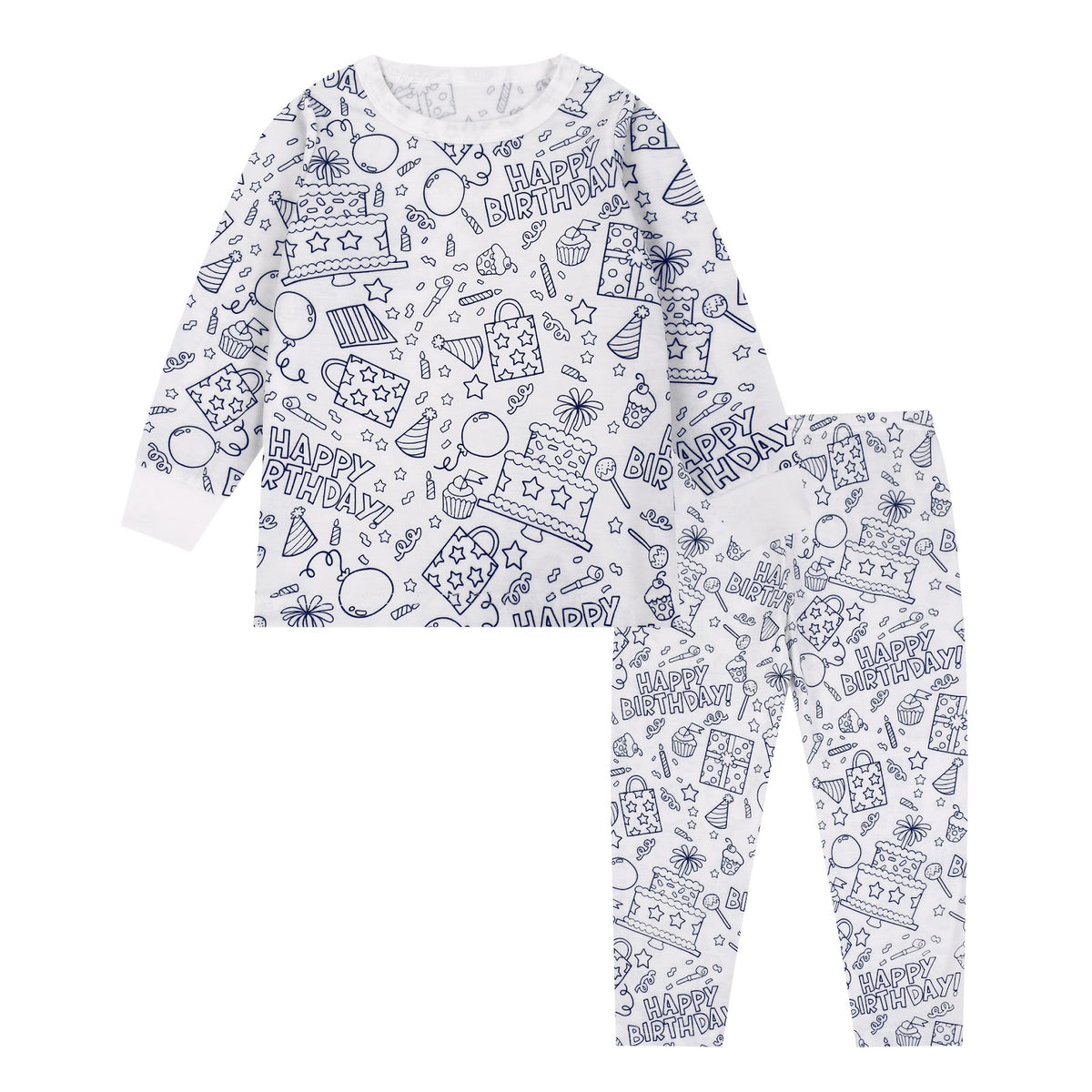 Kids Pajama Set, Cotton Blend, Cartoon Design