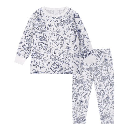Kids Pajama Set, Cotton Blend, Cartoon Design